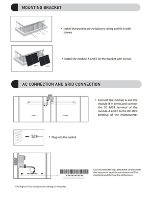 600w 800w Monokristallijn Silicium Zonne Hybride Power System Kit voor Balkon door Amosolar