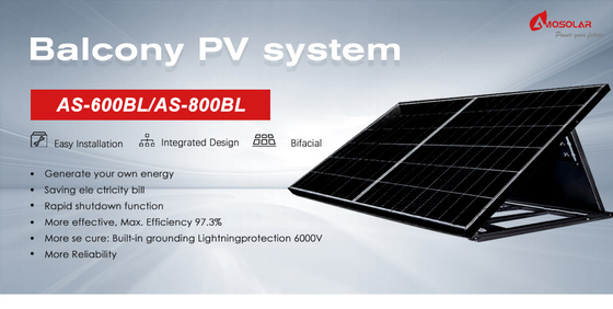 1000w 600w 800w Amosolar SolarUnit EU Stock Garden Balkon Zonnepaneelsysteem voor thuis