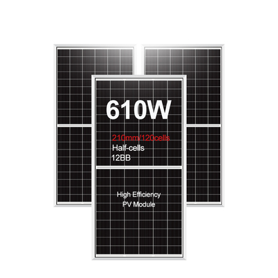 Aanpasbaar zonnepaneel 580W 590W 600W 610W met certificaat en celgrootte 210mmx210mm