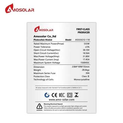 210mm 110 Halve cellen 550w 555w paneel zonne-energie van voor zonne-energiesysteem gegarandeerd