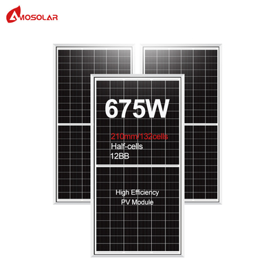 Amosolar Half Cut Mono 645w 650w 655w 660w 665w 670w 675w Zonnepaneel voor dak