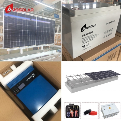 Amosolar 3kw zonne-energiesysteem met aangepaste montage structuur en off-grid functie