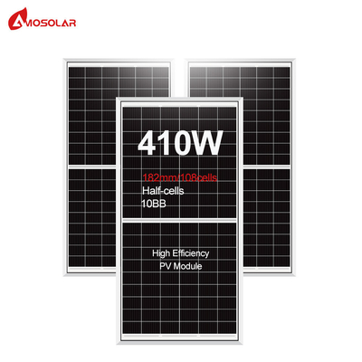 Amosolar 410W halfcel monokristallijn zonnepaneel met IP68 gekwalificeerde aansluiting