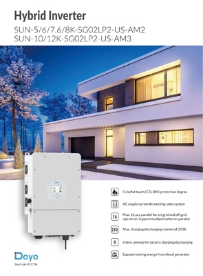 Deye-hybride-omvormer met driefasegittertype 5KW 8KW enkelfasig SUN-5K-SG03LP1-EU