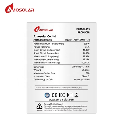 460W 480W 500W 550W 580W 650W Zwarte zonnepanelen met CE TUV INMETRO ETL-certificaat