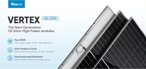 Mono halfcel zonnepaneel Trina 1000W 700W 670W 660W 600W 550W 500W 425W voor huishoudelijke elektriciteit