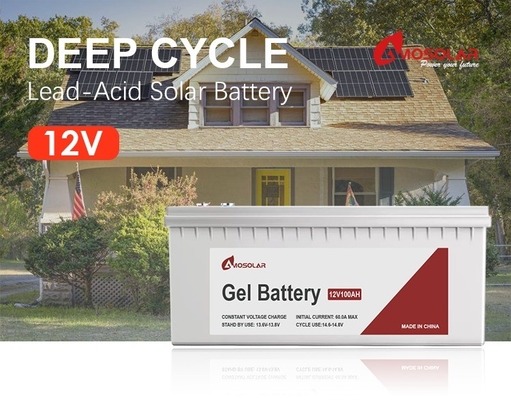 Amosolar hoge capaciteit 12V 24V 100Ah 200Ah loodzuurbatterij voor zonne-energiesysteem