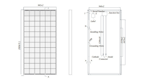 18.3% 24v 36v 330w 340w 350w 400w zonnepaneel voor thuisopbouw