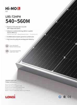 Longi Himo 5 Explorer LR5 72HGD 585W 590W 600W Bifaciale zonnepanelen voor normen