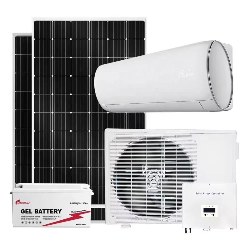 Solar AC Dc Hybrid Inverter Airconditioner voor thuis Koelcapaciteit 9000btu Complete Set