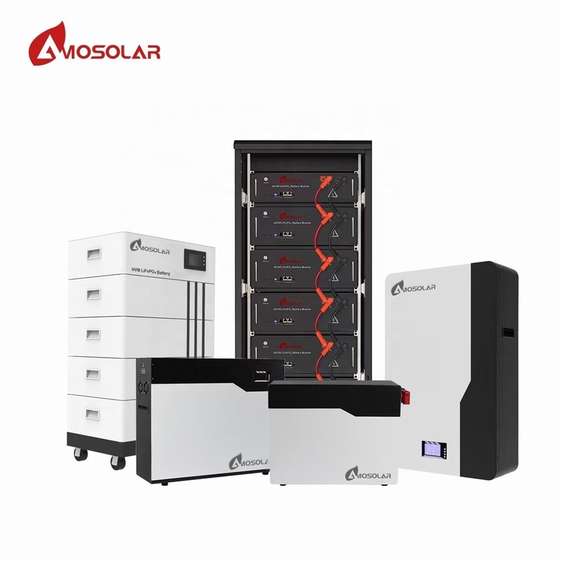 48V/51.2V Amosolar Lithium Ion Batterijen voor zonneopslag 100ah 200ah 10kwh 20kwh