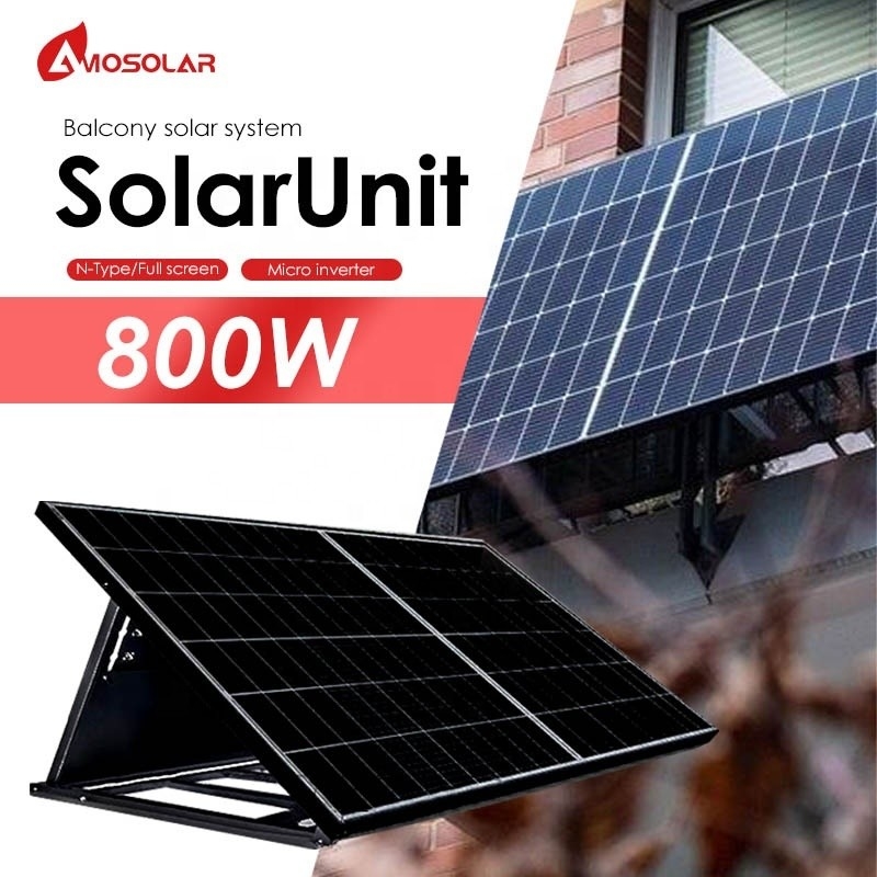 MPPT Controller Amosolar 1000W 600W 800W SolarUnit voor thuis op het net Balkon Zonne-PV-systeem Kit
