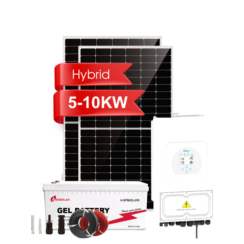 1-50KW Lithium Ion Battery Amosolar Hybrid On-Off Grid Solar Power System Kit voor thuis