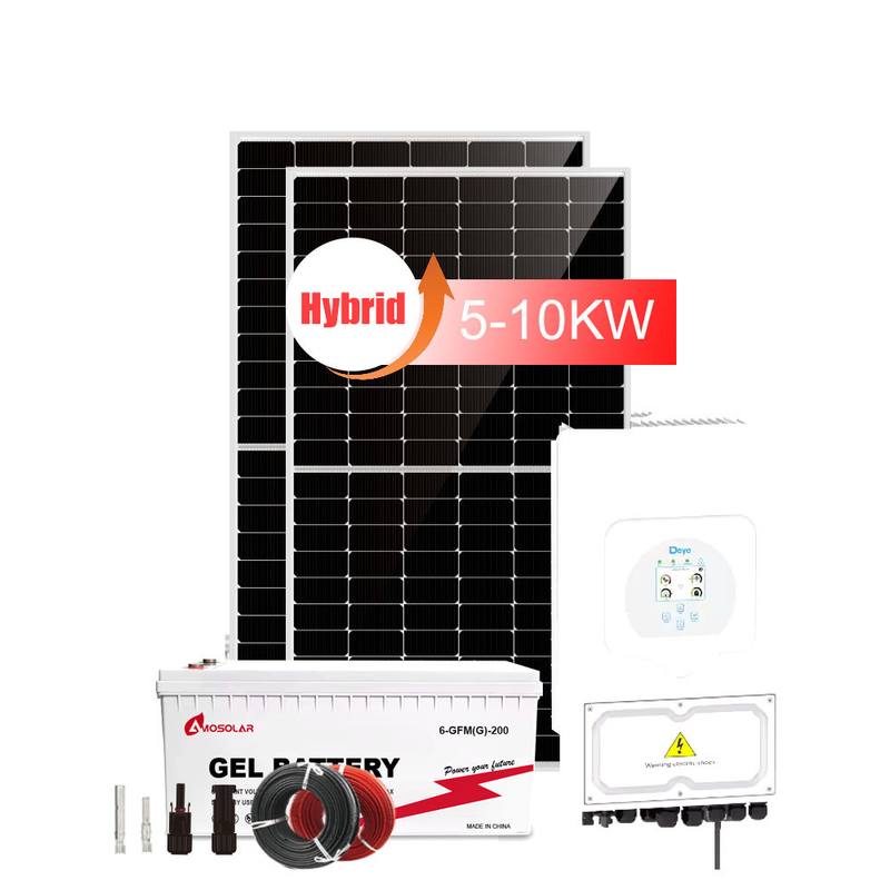 6kw Hybride zonne-energiesysteem voor thuisgebruik met 3kw On-Off-Grid en 30kw Windenergieopslag
