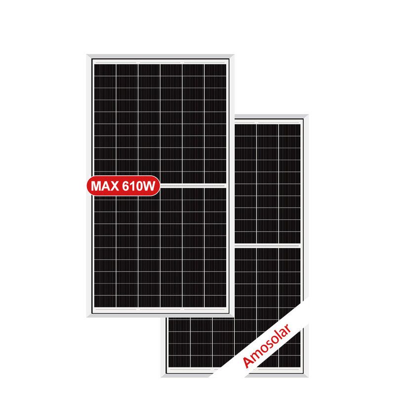 Amosolar 580W 590W 600W 610W Halfcut zonnepaneel met 3,2 mm laag ijzer gehard glas