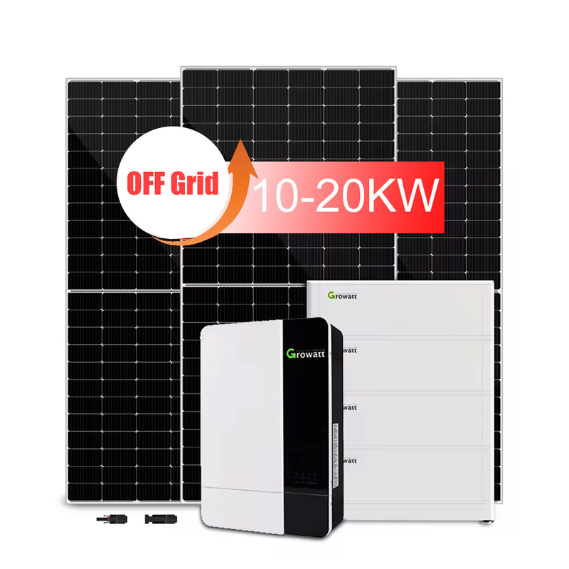 10 kW/20 kW off-grid zonne-energiesysteem met lood-zuurbatterij en monokristallijn paneel