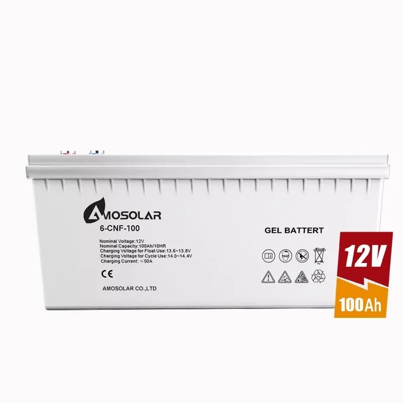 Amosolar 100Ah 200Ah 250Ah 300Ah Deep Cycle Zonnebatterij GEL 12V 24v 100Ah Gesloten gel