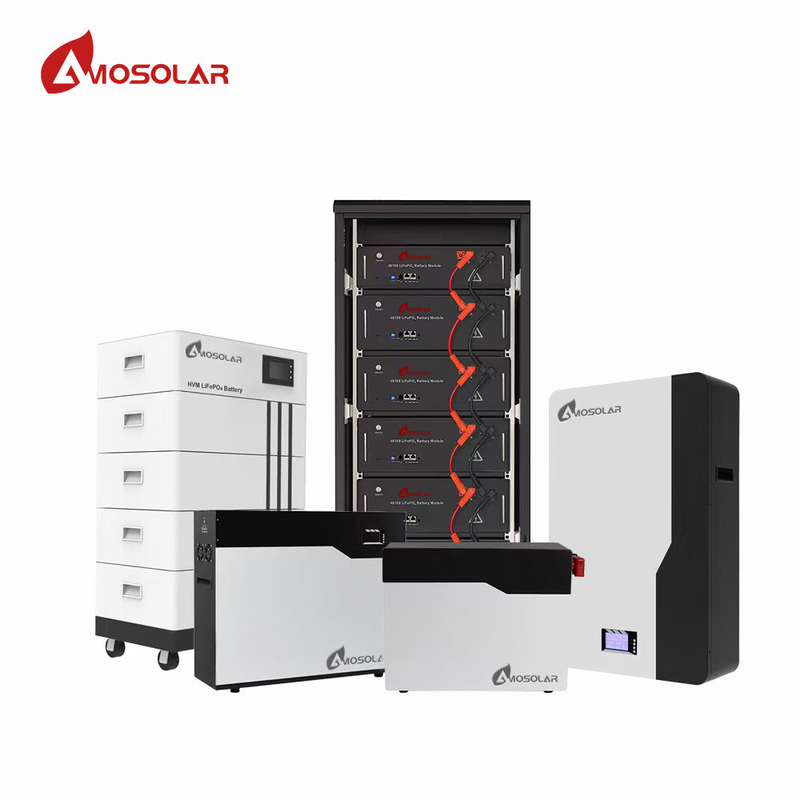 48v 51.2v 100Ah 200Ah Lithium Lifepo4 Prismatische cellen Pack Bms Screen Rack voor opslagsystemen