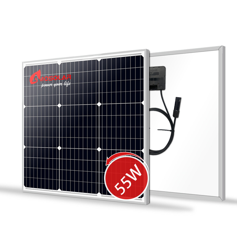 Kleine grootte 20W 30W 40W 50W 55W 60W monokristallijn zonnepaneel met IP67 aansluiting