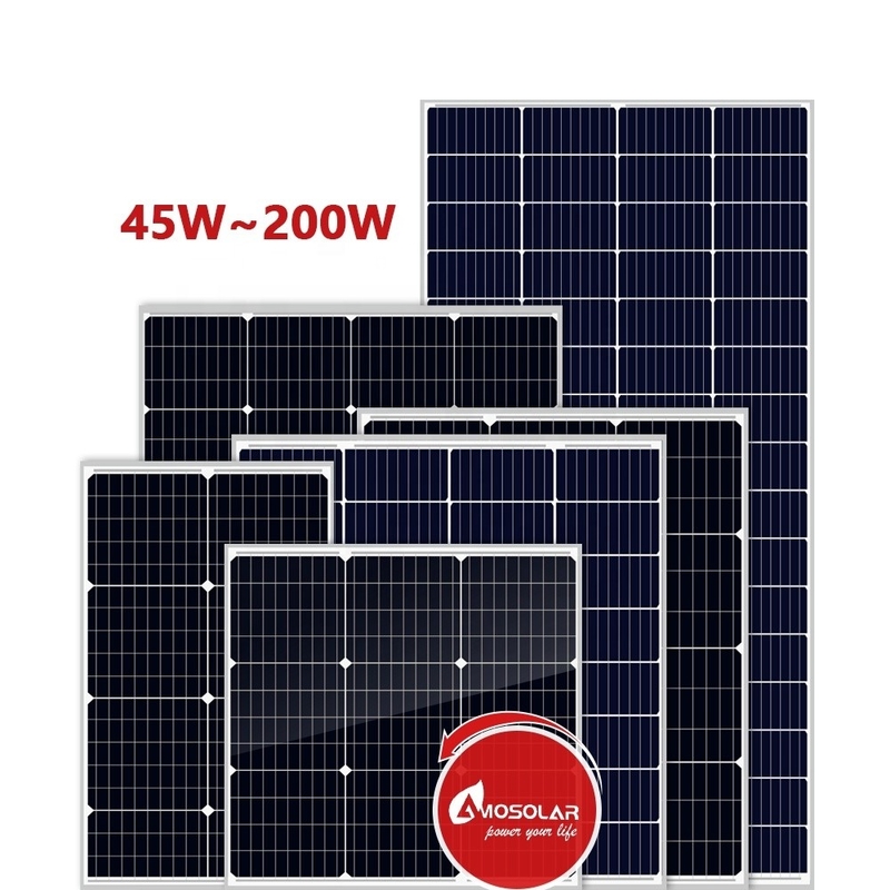 Amosolar Mono Solar Panel 55 Watt 100 Watt 150 Watt 200 Watt Lijst met CE-certificaat