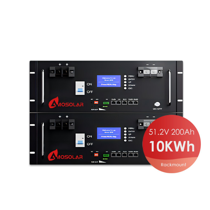 Langdurige 6000 diepe cycli 51.2V 100Ah 200Ah 5Kw Lifepo4 rack gemonteerde batterij met 10-